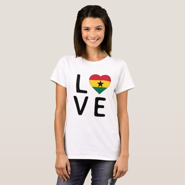 Love - Ghana Flag T-Shirt (Front Full)