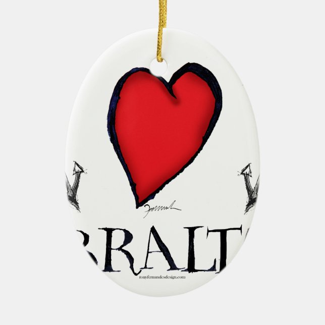love gibraltar ceramic tree decoration (Front)