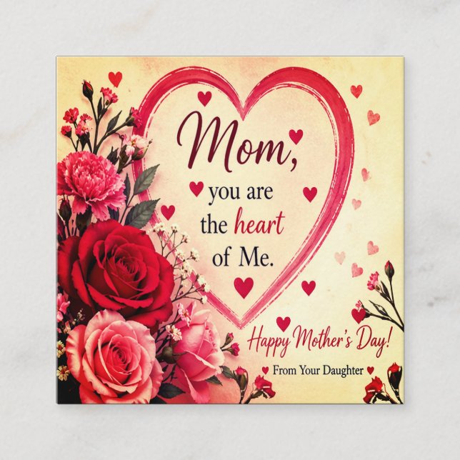 LOVE GIFT FOR MOTHER'S DAY  ENCLOSURE CARD (Front)