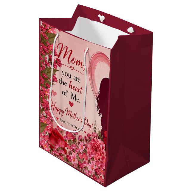 LOVE GIFT FOR MOTHER'S DAY  MEDIUM GIFT BAG (Front Angled)