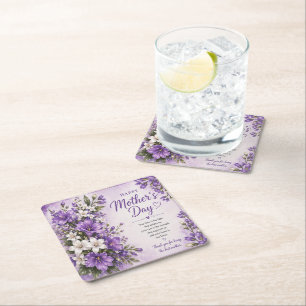 LOVE GIFT FOR MOTHER'S DAY SQUARE PAPER COASTER