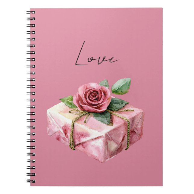 Love Gift Rose Flower Notebook (Front)