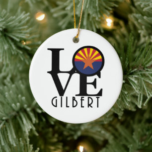 LOVE Gilbert Arizona Ceramic Tree Decoration