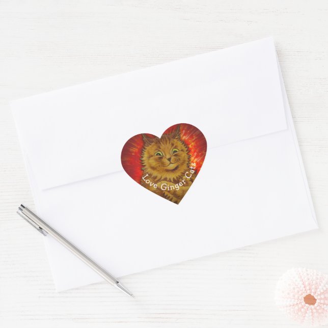 LOVE GINGER CATS HEART STICKER (Envelope)