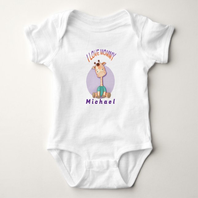 Love giraffe baby bodysuit (Front)