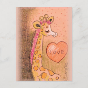 love Giraffe Postcard
