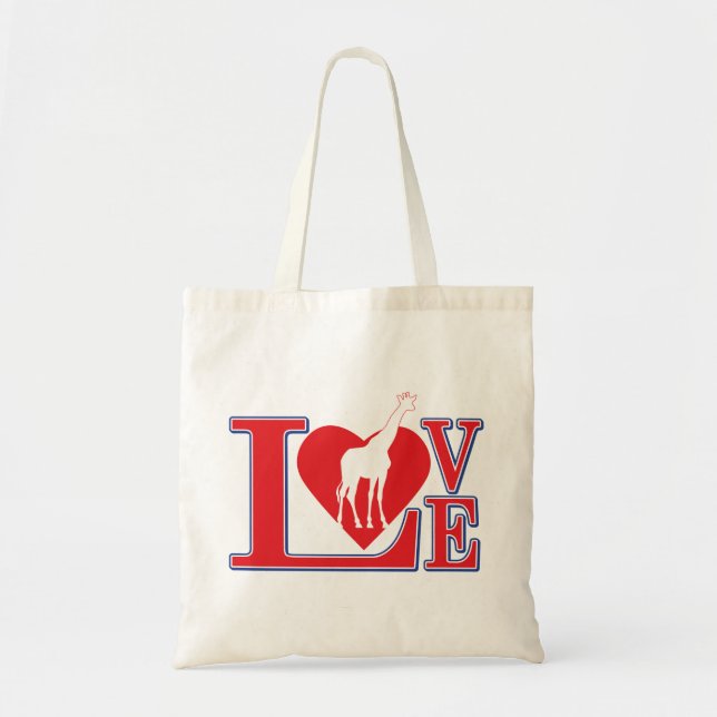 LOVE-giraffe Tote Bag (Front)