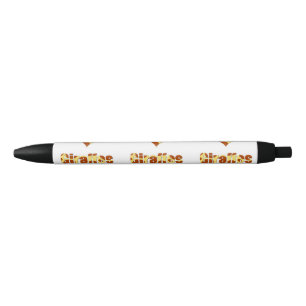 Love Giraffes Fun Animal Print Black Ink Pen