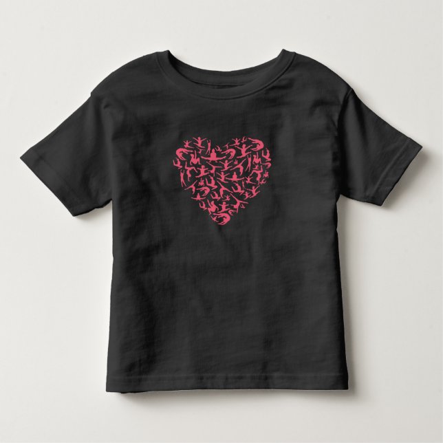 Love Girls Gymnastics - Silhouette Heart Toddler T-Shirt (Front)
