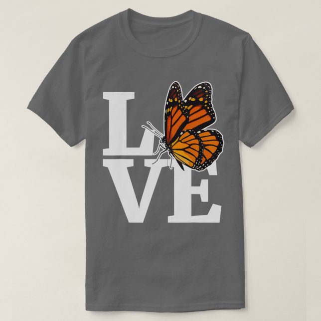 LOVE Girls Monarch Butterfly Shirt Milkweed Butter (Design Front)