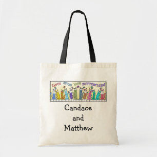 Love Gives you Butterflies- Cats on Fence Tote Bag