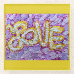 LOVE Glass Coasters
