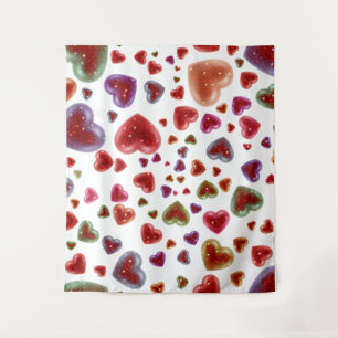 Love, glittery hearts 2 tapestry