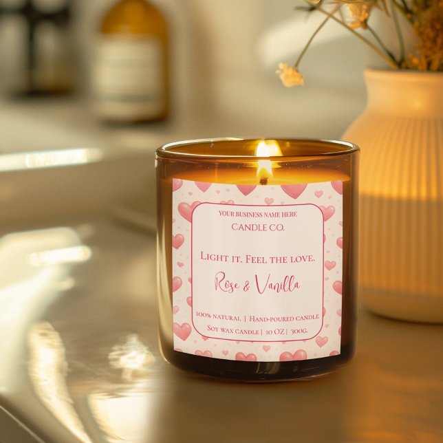 Love Glow Valentine – Romantic Love Candle Label (Creator Uploaded)