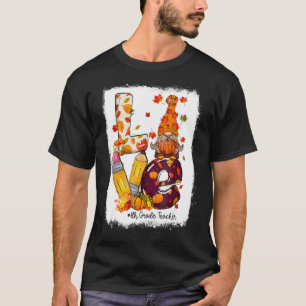 Love Gnome 6th Grade Teacher Autumn Fall Thanksgiv T-Shirt