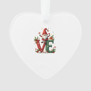 LOVE Gnome Christmas Ornament
