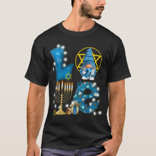 LOVE Gnome Hanukkah Decorations Chanukah T-Shirt
