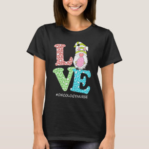 Love Gnome Oncology Nurse Leopard Happy Easter Day T-Shirt