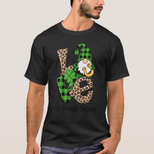 Love Gnome Teacher Squad Happy Valentine Day 1st G T-Shirt