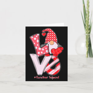 Love Gnome Teacher Squad Happy Valentine Gnome Tea Card