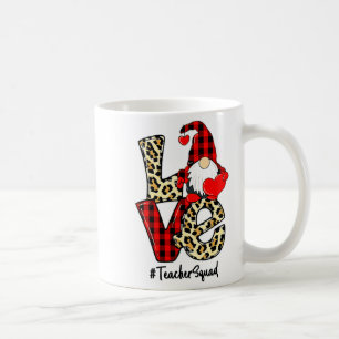 Love Gnome Teacher Squad Happy Valentine Gnome Tea Coffee Mug