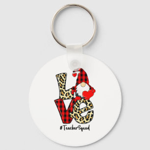 Love Gnome Teacher Squad Happy Valentine Gnome Tea Key Ring