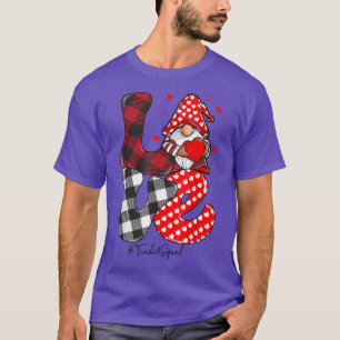 Love Gnome Teacher Squad Happy Valentine Gnome Tea T-Shirt