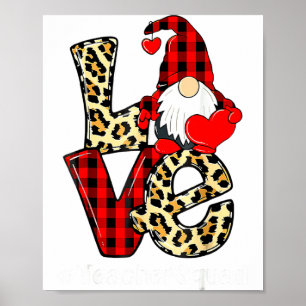 Love Gnome Teacher Squad Valentines Day Teacher St Poster