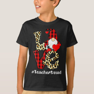 Love Gnome Teacher Squad Valentines Day Teacher St T-Shirt