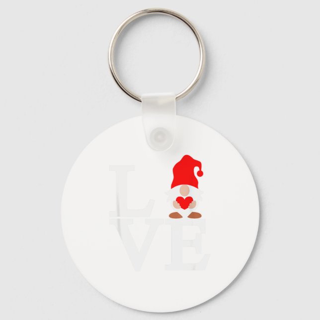 Love Gnome Valentines  Key Ring (Front)