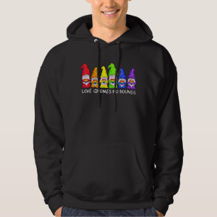 Love Gnomes No Bound Rainbow Heart Lgbt Gay Lesbia Hoodie