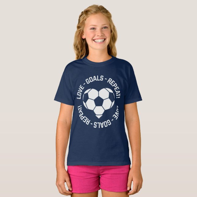 Love Goals Repeat Soccer Heart T-Shirt (Front Full)