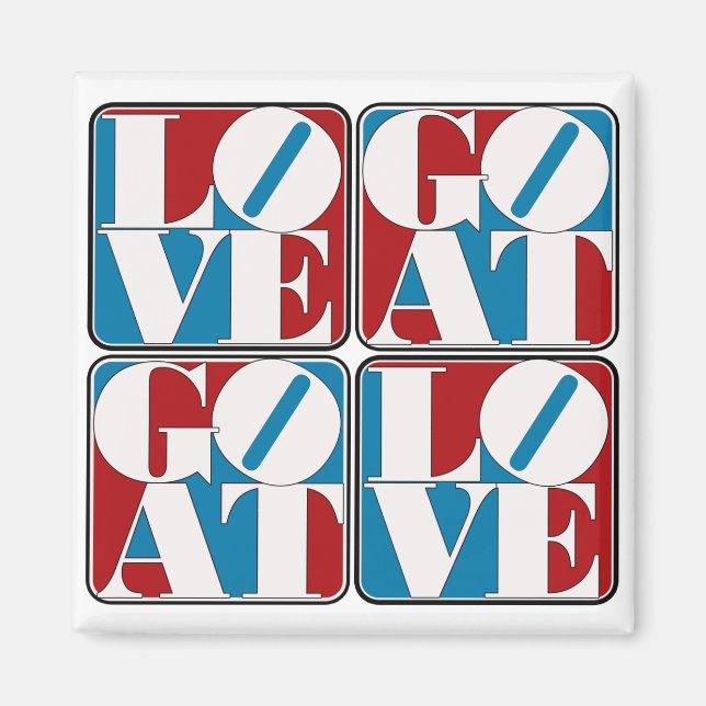 LOVE GOAT BLOCKS MAGNET (Front)