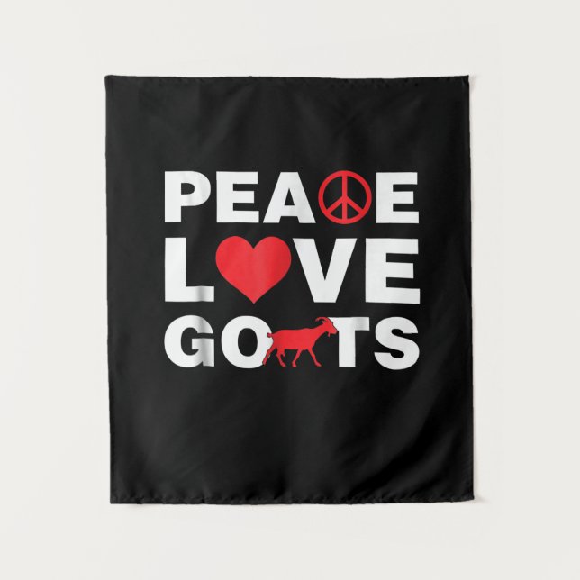 Love Goat Peace Goat Tapestry (Front)