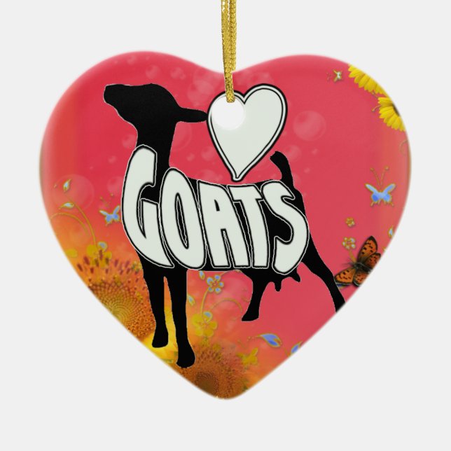 LOVE GOATS CHRISTMAST HEART ORNAMENT (Front)