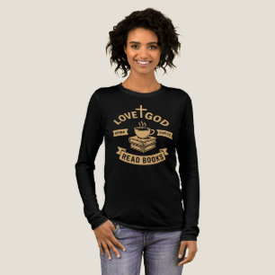 Love God Drink Coffee Read Books Lovers Tri-Blend Shirt