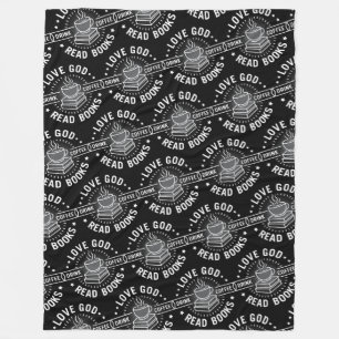 Love God Drink Coffee Read Books Lovers Vintage Fleece Blanket