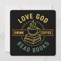 Love God Drink Coffee Read Books Lovers Vintage