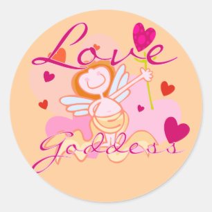 Love Goddess Valentine Classic Round Sticker