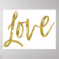 Love Gold Foil and White Inspirational Word