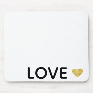 Love Gold Heart Mouse Pad
