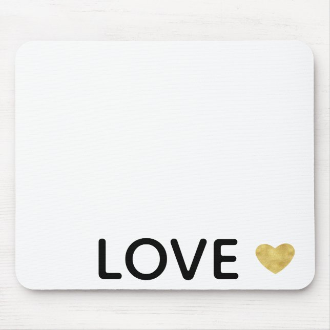 Love Gold Heart Mouse Pad (Front)