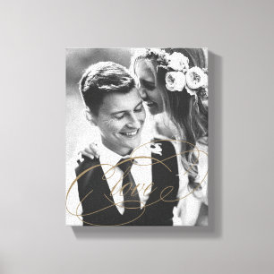 LOVE Gold Overlay Gift Photo Canvas Print