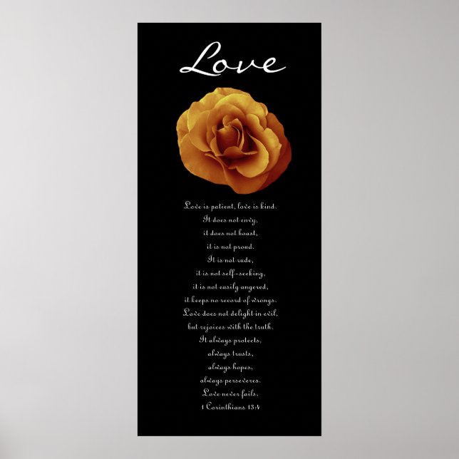 Love - Gold Rose - First Corinthians Poster (Front)