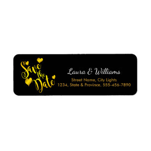 Love Gold Save The Date Heart Shape Brushed
