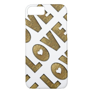 Love Gold Text Word Elegant Golden Decorative Case-Mate iPhone Case
