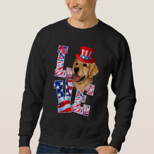 Love Golden Retriever 4th Of July Patriotic Dog Wo Sweatshirt
