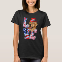 Love Golden Retriever 4th Of July Patriotic Dog Wo