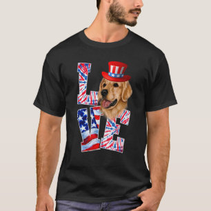Love Golden Retriever 4th Of July Patriotic Dog Wo T-Shirt