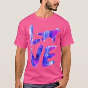 Love Golden Retriever Corgi Watercolor Blue Dog Mo T-Shirt